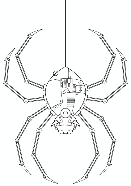 Робот паук раскраска