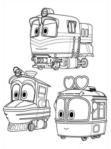 Роботы поезда раскраска Дюк
