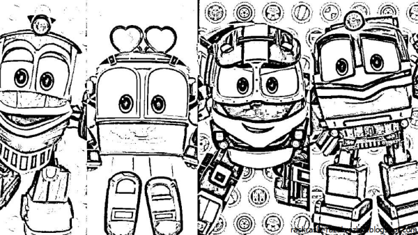 Роботы поезда раскраска Бекки