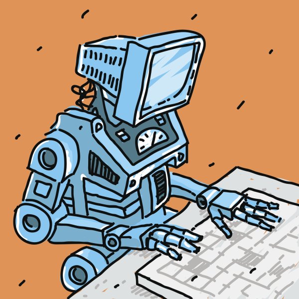 Робот нарисованный на компьютере