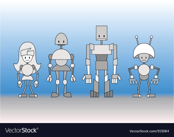 Нарисовать семью роботов