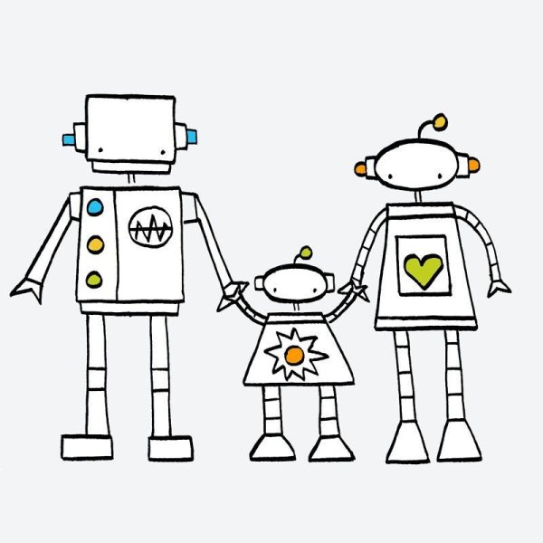 Схема рисования робота для детей
