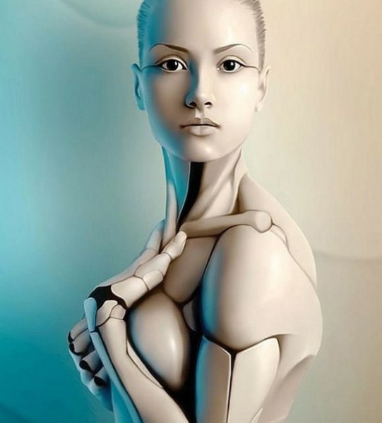 Лицо девушки робота