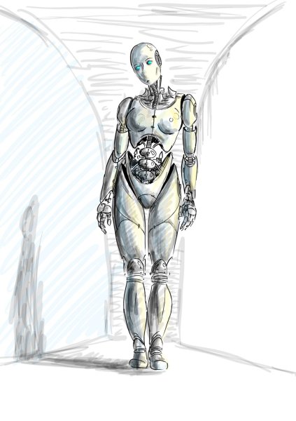 Женщина робот рисунки