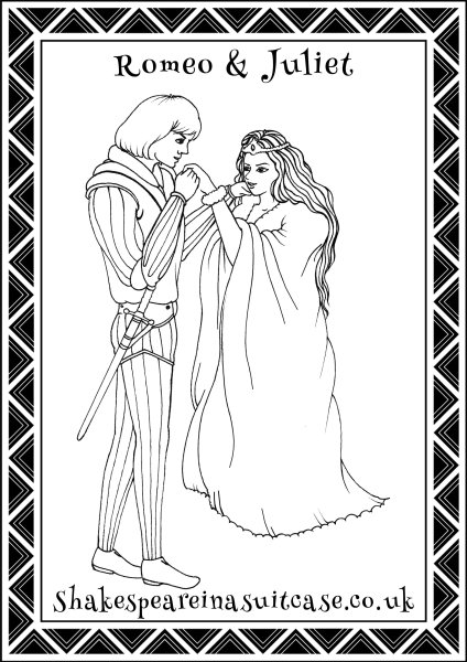 Рисунок Ромео и Джульетта раскраска