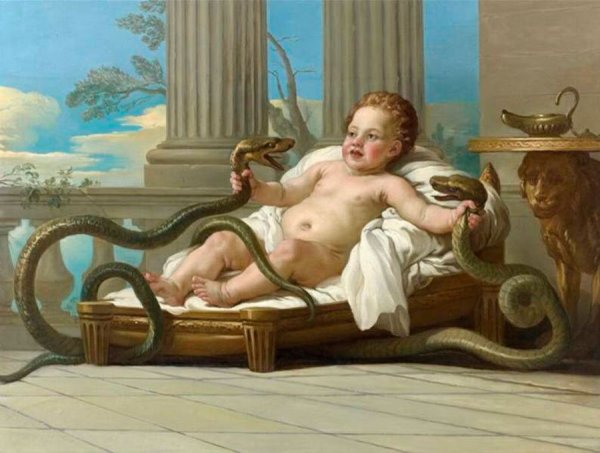 Младенец Геракл удушающий змей Эрмитаж