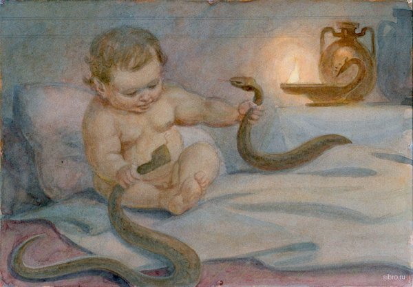 Младенец Геракл душит змей
