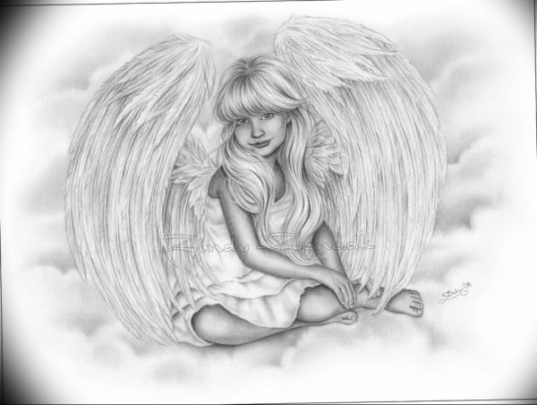 Рисунок девушки ангела