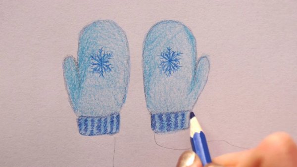 Рисование варежки для Снегурочки