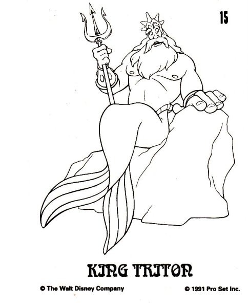 Король Тритон из Ариэль раскраска
