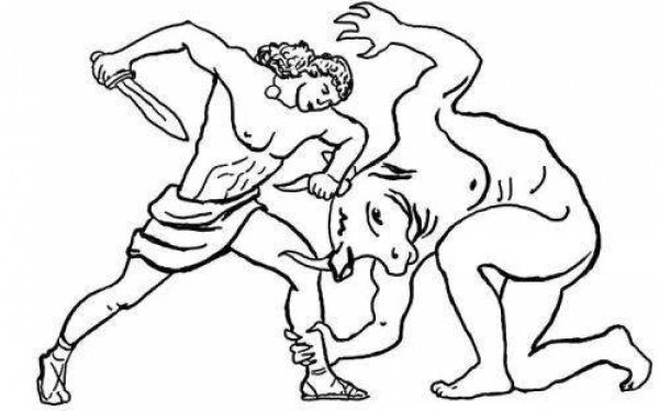 Рисунок к мифу Тесей и Минотавр