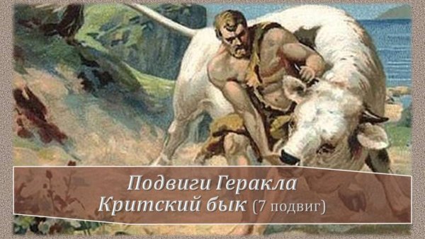 Седьмой подвиг Геракла Критский бык