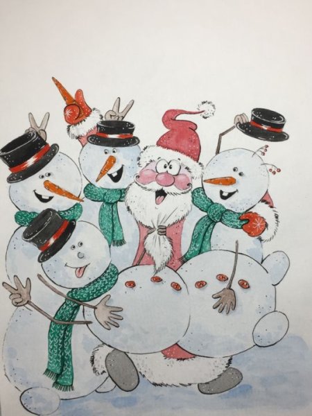 Оригинальный Снеговик рисунок