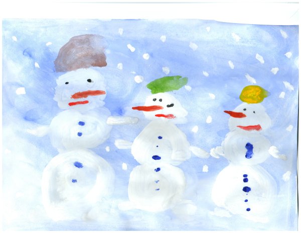 Снеговик для рисования в детском саду