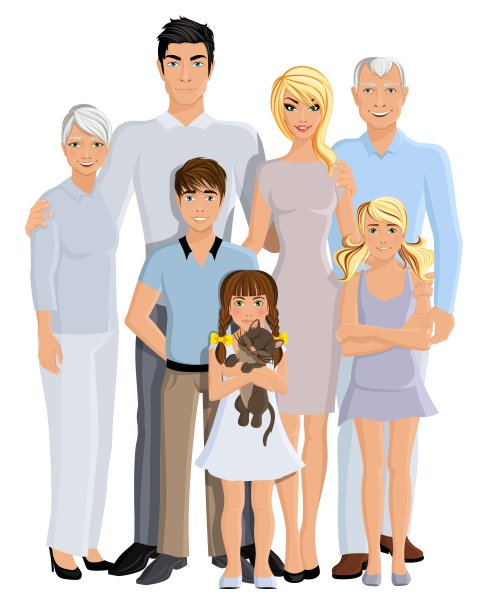 Рисунок семьи из 5 человек