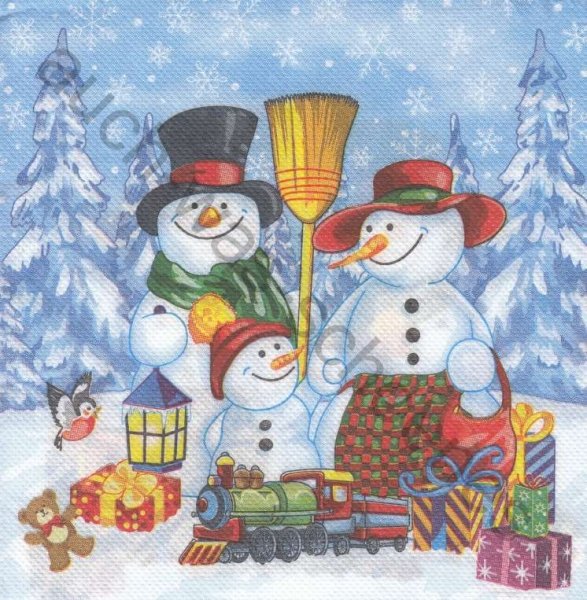Новый год семья снеговиков
