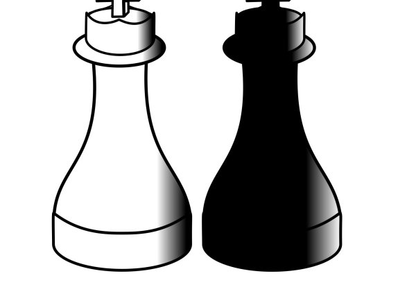 Шахматные фигуры черно белые