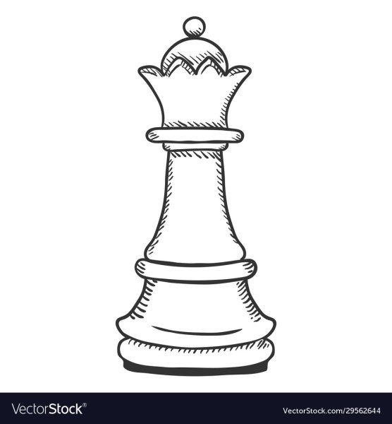 Шахматная фигура ферзь вектор