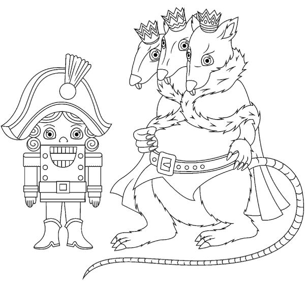 Раскраска Щелкунчика из сказки Щелкунчик и мышиный Король