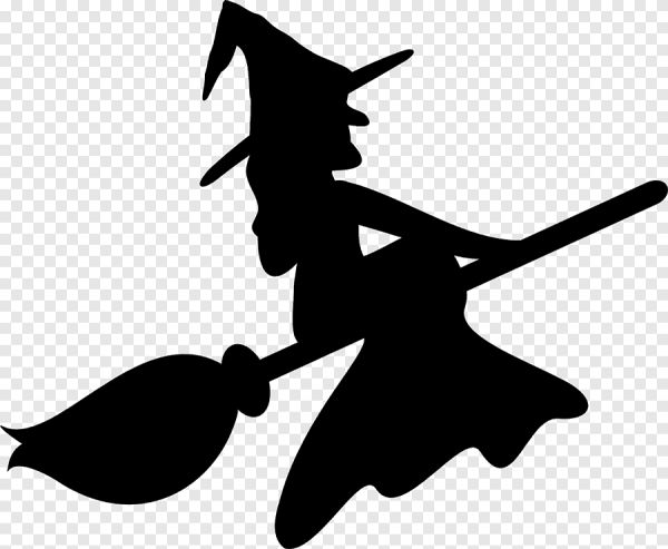 Трафарет ведьмы на Хэллоуин
