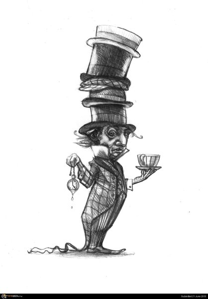 Шляпник Алиса в стране чудес иллюстрация из книги