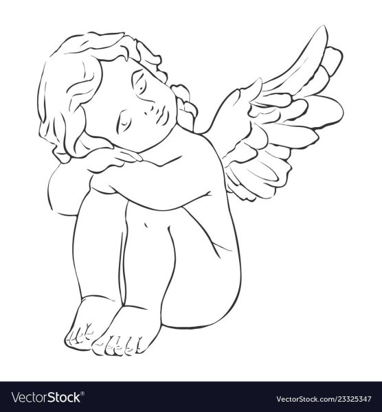 Рисунки сидячий ангел
