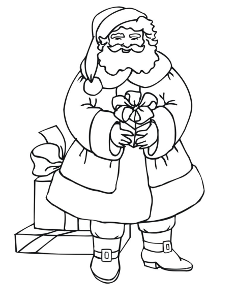 Санта Клаус раскраска для детей