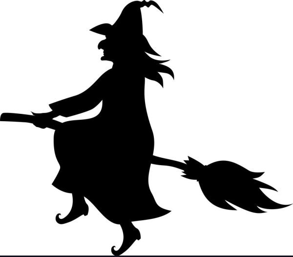 Силуэт ведьмы на Хэллоуин