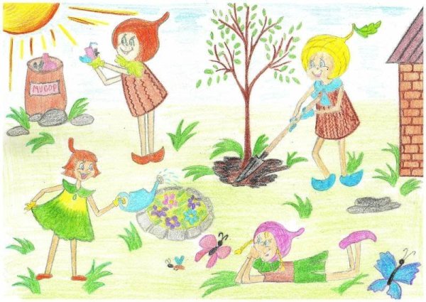 Эколята рисование в детском саду