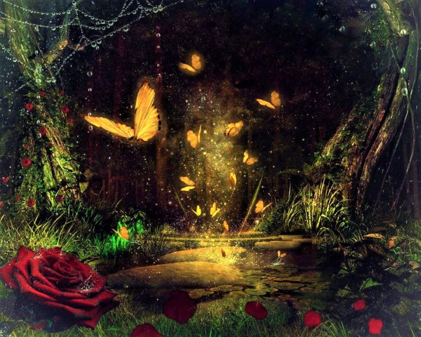 Рисунки сказочный лес с феями