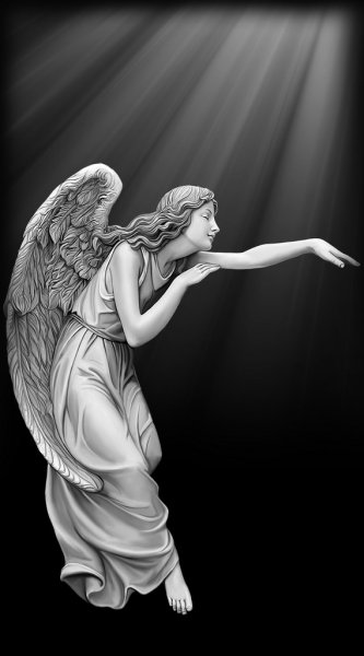 Гравировка ангела на памятник