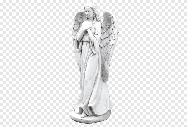 Статуя ангела на белом фоне