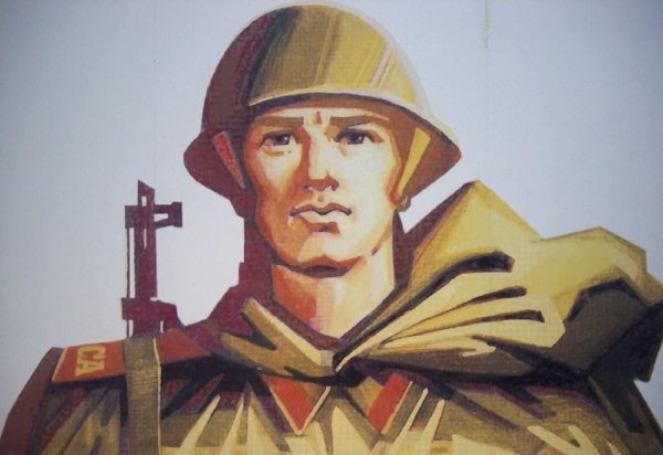 Плакат Слава защитникам Советской Родины солдат