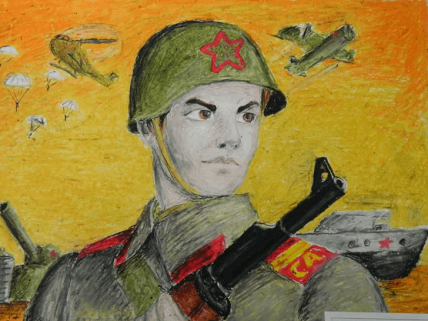 Детский рисунок на военную тему
