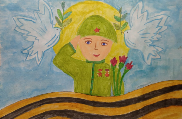 Детский рисунок солдата