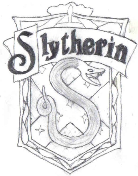 Гарри Поттер герб Слизерина раскраска