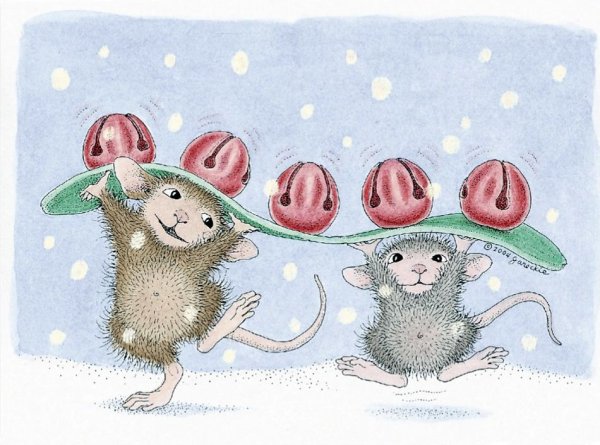 Новогодняя открытка мышь