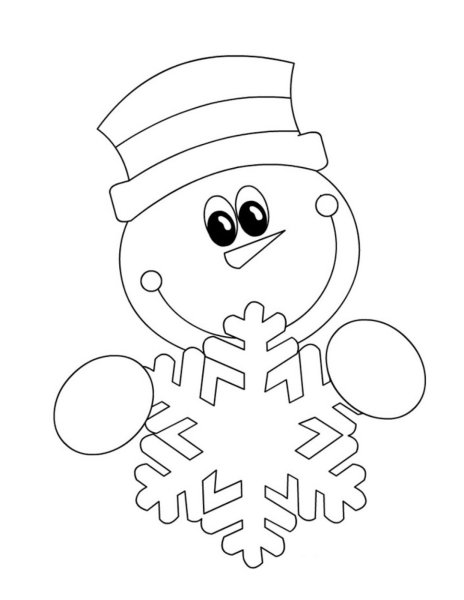 Рисунки снеговик и снежинка