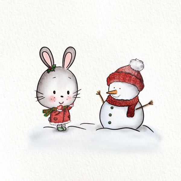 Нарисовать новогоднего кролика