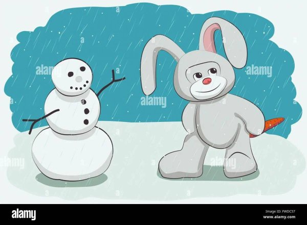 Снеговик и Зайка