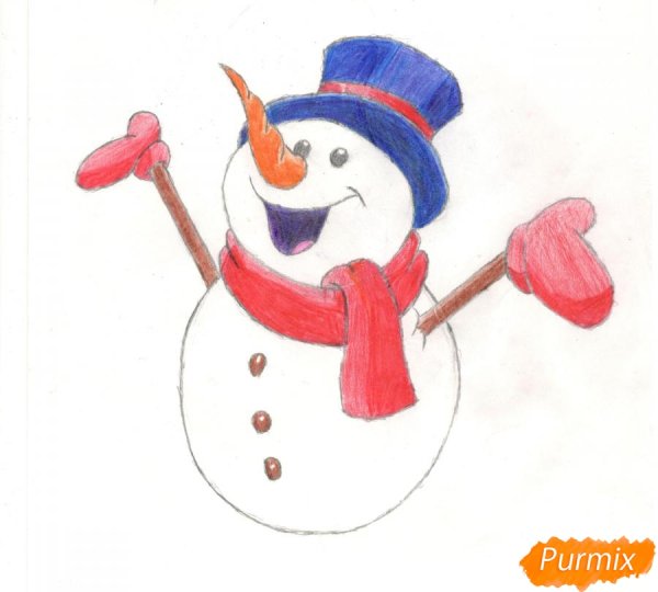 Снеговик рисунок 5 класс