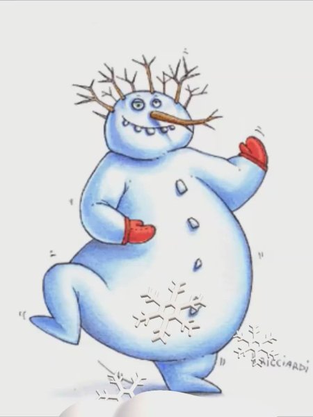 Смешной Снеговик рисунок