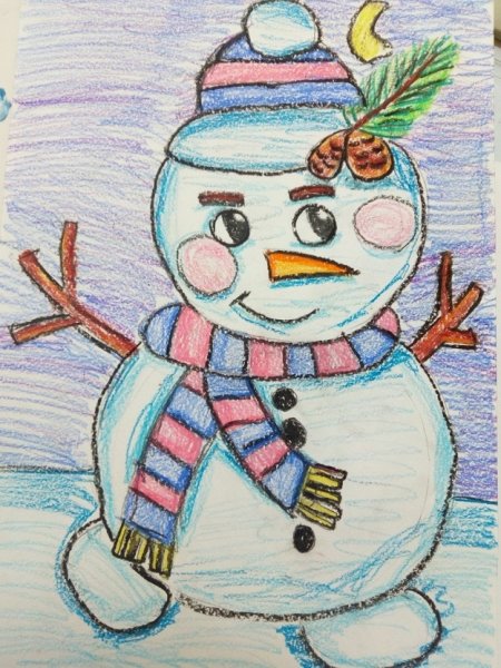 Снеговик рисунок на конкурс