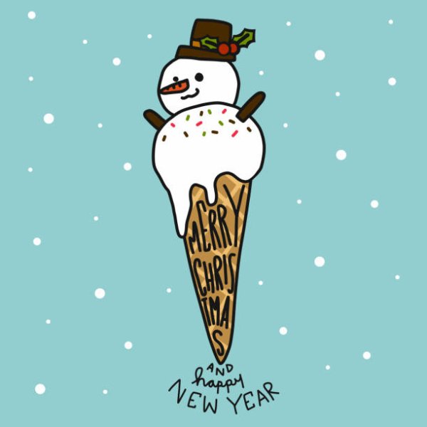 Мороженое со снеговиком на упаковке