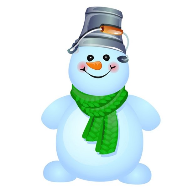 Снеговик с зеленым шарфом