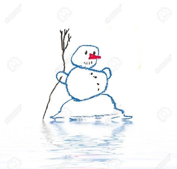 Рисунки снеговик тает