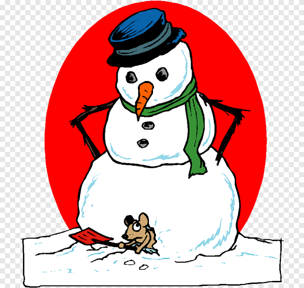 Веселый Снеговик рисунок
