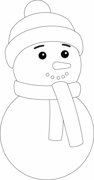 Рисунки снеговик в шапочке и шарфике