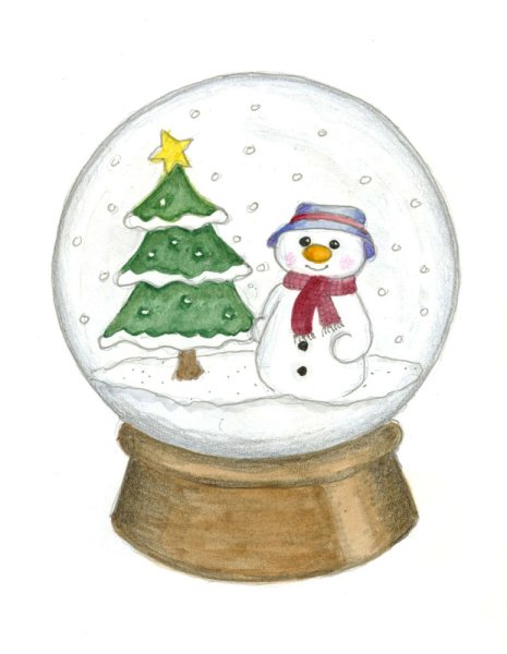 Рисование снежный шар