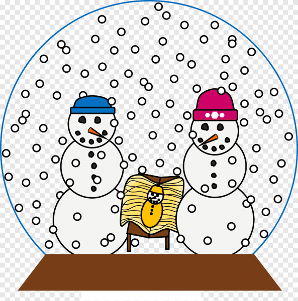 Рисунок снеговика в шаре новогоднем